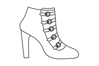 Woman shoes icon vector thin line