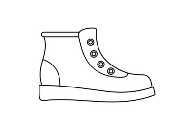 Hiking boots icon vector thin line