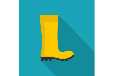 Rubber boots icon vector flat