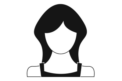 New woman user icon vector simple