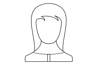 Girl avatar icon vector thin line