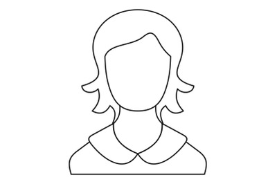 Female user icon vector thin line