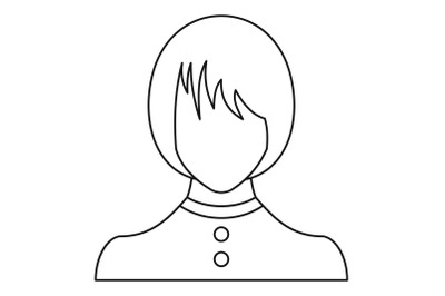 New female avatar icon vector thin line