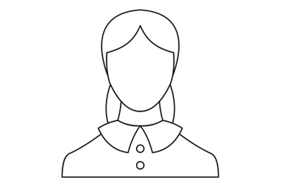 New woman user icon vector thin line