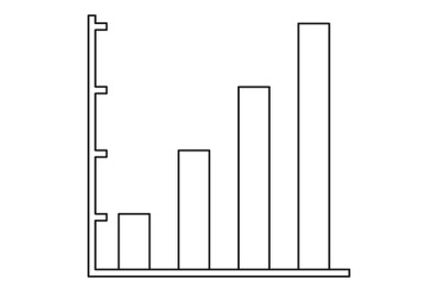 Finance chart icon vector thin line
