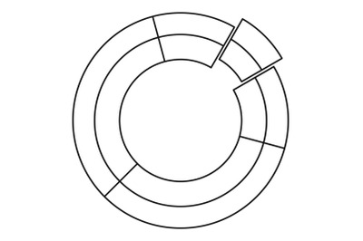 Circle chart icon vector thin line
