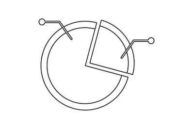 Pie chart icon vector thin line