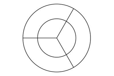 Circle diagram icon vector thin line
