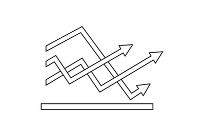 Line chart icon vector thin line