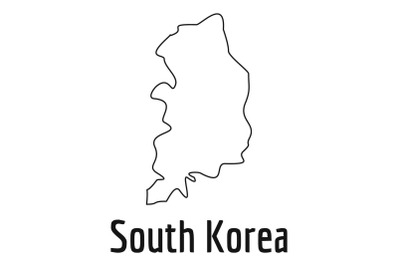 South Korea map thin line vector simple