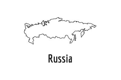 Russia map thin line vector simple
