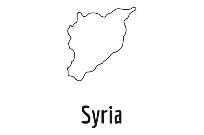 Syria map thin line vector simple