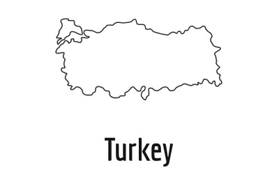 Turkey map thin line vector simple