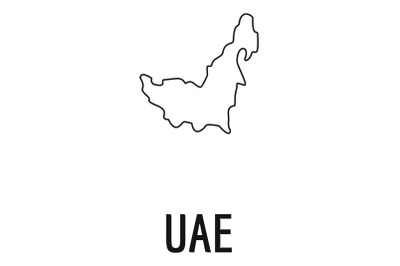 UAE map thin line vector simple
