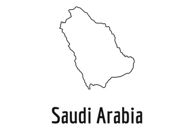 Saudi Arabia map thin line vector simple