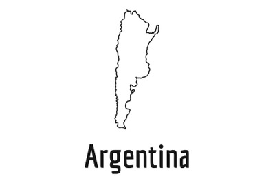 Argentina map ithin line vector simple