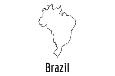 Brazil map thin line vector simple