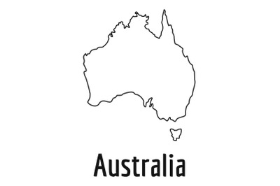 Australia map thin line vector simple