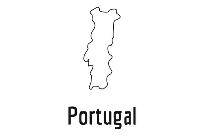 Portugal map thin line vector simple