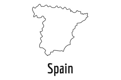 Spain map thin line vector simple