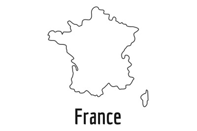 France map thin line vector simple