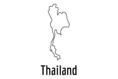 Thailand map thin line vector simple