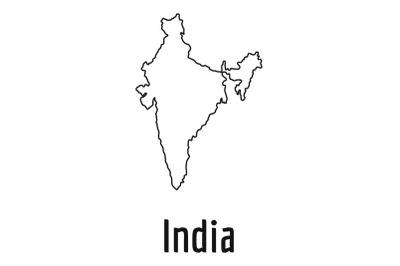 India map thin line vector simple