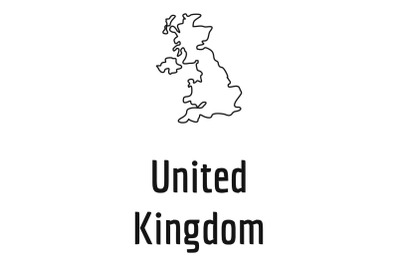 United Kingdom map thin line vector simple