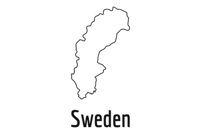 Sweden map thin line vector simple