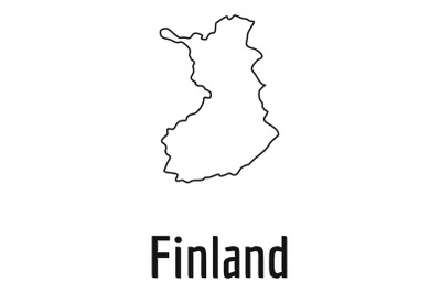 Finland map thin line vector simple