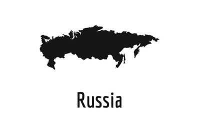Russia map in black vector simple