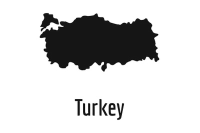 Turkey map in black vector simple