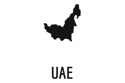 UAE map in black vector simple