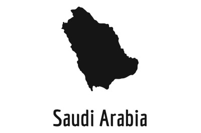 Saudi Arabia map in black vector simple