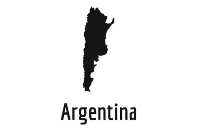 Argentina map in black vector simple