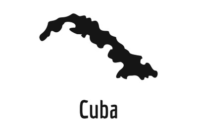 Cuba map in black vector simple