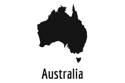 Australia map in black vector simple