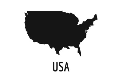 USA map in black vector simple
