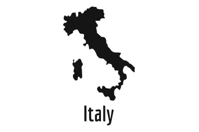 Italy map in black vector simple