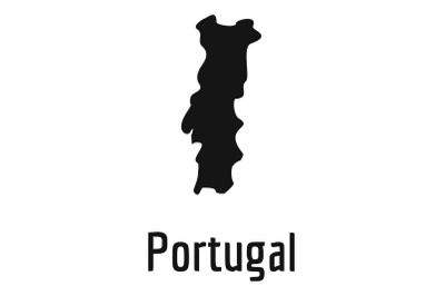 Portugal map in black vector simple