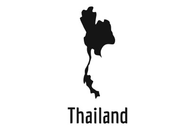 Thailand map in black vector simple