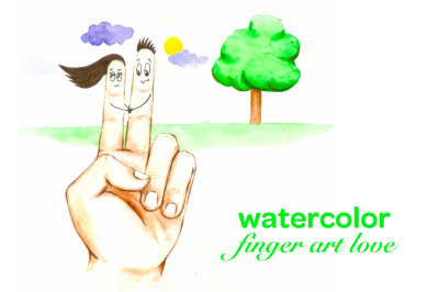 watercolor-finger-art-love