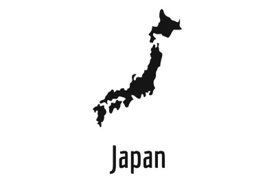 Japan map in black vector simple