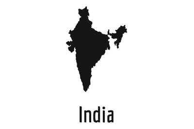 India map in black vector simple