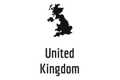 United Kingdom map in black vector simple