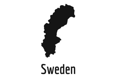 Sweden map in black vector simple