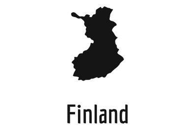 Finland map in black vector simple