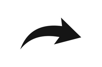 Arrow icon in black vector simple