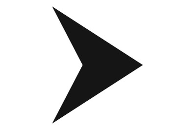 Arrow icon in black vector simple