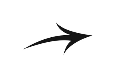 Arrow icon in black vector simple